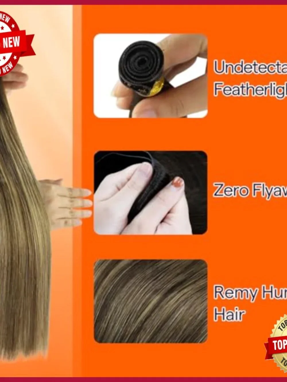 24 Inch Human Hair Extensions Hand Tied Weft Sew In 60G Remy